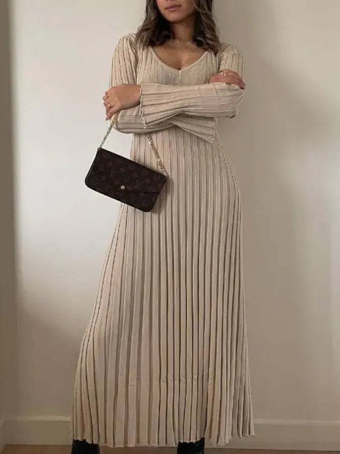 Fall New Sleeved Knit Midi Dress (Buy 2 Free Shipping)