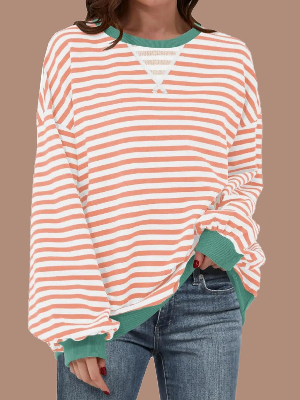 Women's Striped Oversized Sweatshirt (Buy 2 Free Shipping)