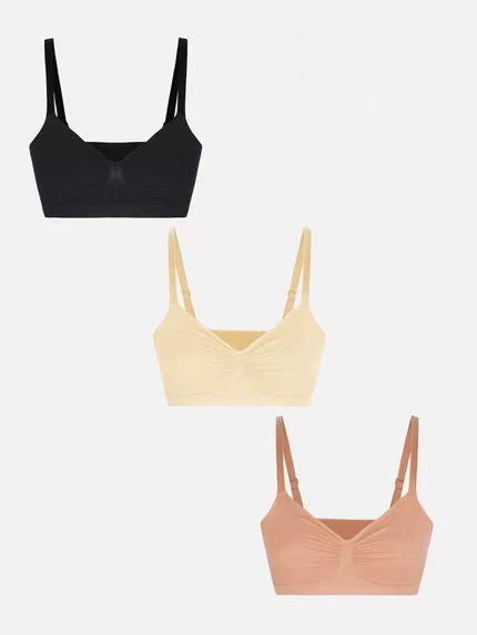 Pocketsh 3-Pack Smooth Seamless Wireless Bra Bundle