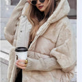 Onsandy Cream Faux Fur Quilted Puffer Coat: Chic Warmth for Winter Days