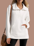 Women's Quarter Zip Oversized Knit Pullover (Buy 2 Free Shipping)