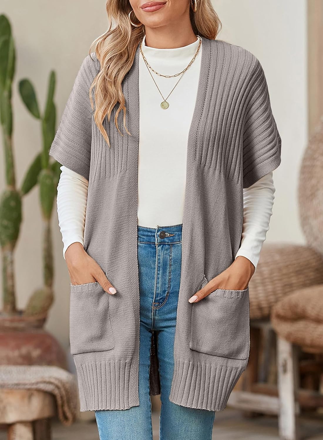 Women's Lightweight Short Sleeve Knitted Cardigan (Buy 2 Free Shipping)